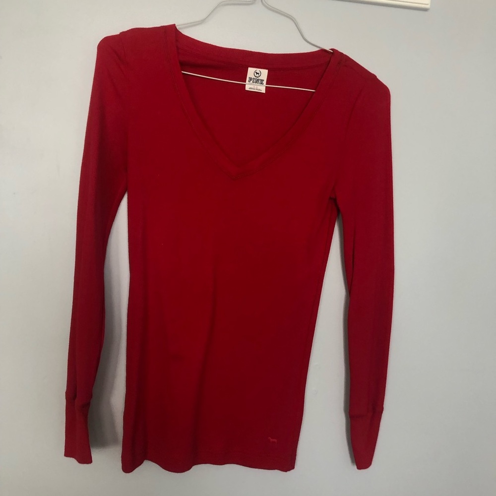 Red “pink” Victoria secret - thermal type v neck